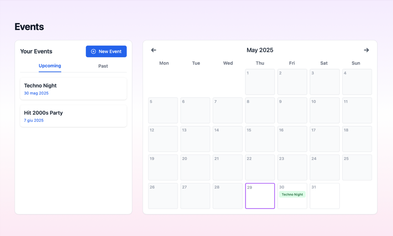 Manage Calendar